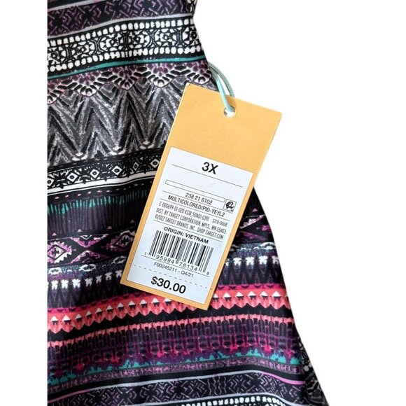 Kona Sol RacerBack Tankini Top Womens 3X Multicolor Beach Pool Plus Size NWT - Picture 3 of 7